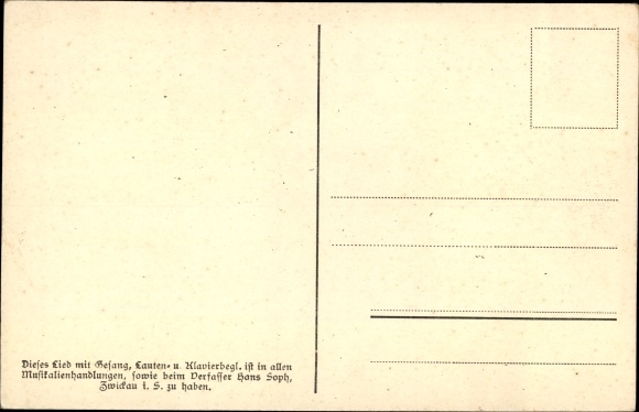 Song Postcard Soph, Hans, Da Zipp, Ore Mountain dialect No. 4, Vogel
