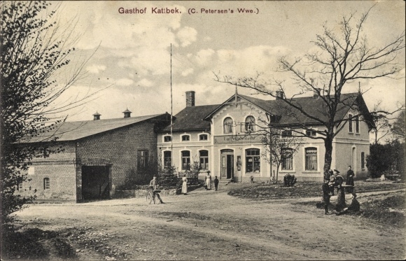 Ak Kattbek Jevenstedt in Sleeswijk-Holstein, Gasthof C. Petersen Wwe.