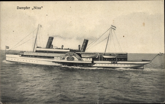 Postcard Steamer Nixe, passenger ship, also known as a tugboat bee, after the turn of a brothel
