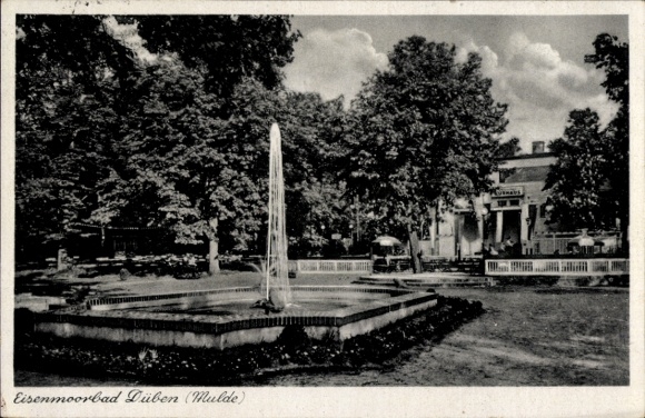 Postcard Bad Düben an der Mulde Sachsen, Municipal Spa House, Iron Moor Bath, Water Fountain