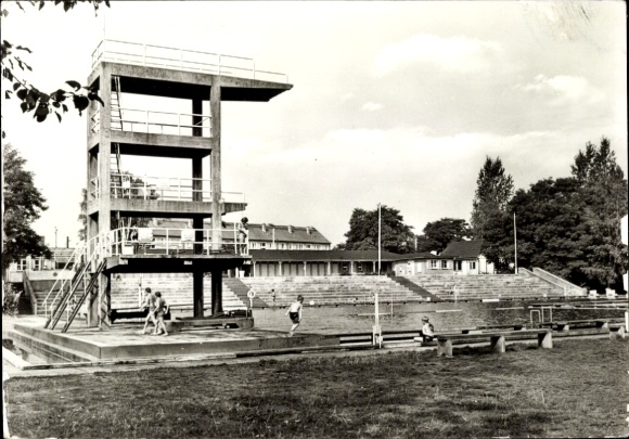 Ak Finsterwalde in der Niederlausitz, Freibad