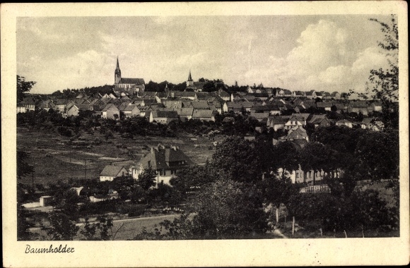 Postcard Baumholder in Westrich, general view