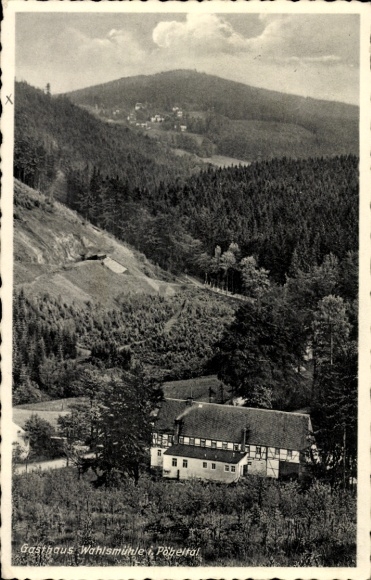 Postcard Niederpöbel Dippoldiswalde in the Ore Mountains, Wahlsmühle in the Pöbeltal, Inn