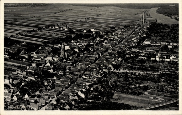 Postcard Kandel in the Palatinate Bienwald, aerial photograph