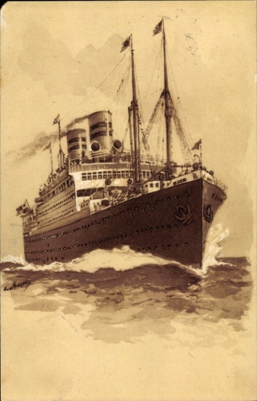 Künstler Ak Bohrdt, Hans, Dampfer Cleveland, United American Lines, Harriman Line