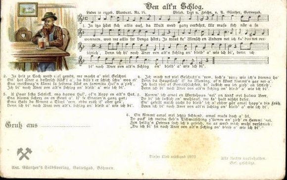 30 individual song cards, Anton Günther