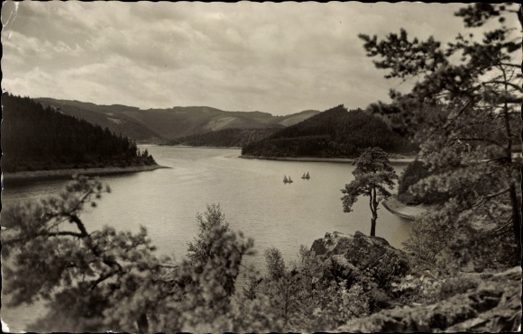 Postcard Saale Orla District, Saale Dam
