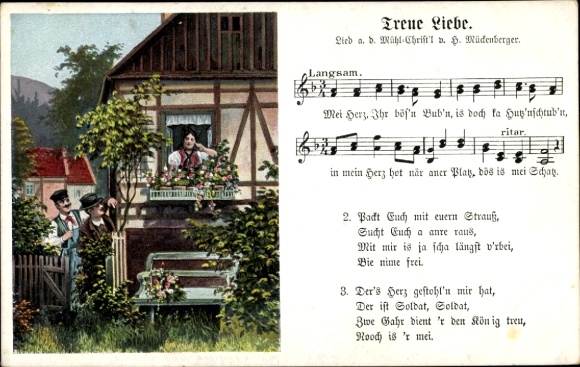 Song Ak trouwe liefde, Mückenberger, Hilmar, Mühl Christ'l, Vogtland