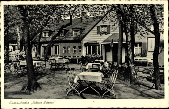 Postcard Oer Erkenschwick in the Ruhr area, Haardschenke mother Wehner, outside area