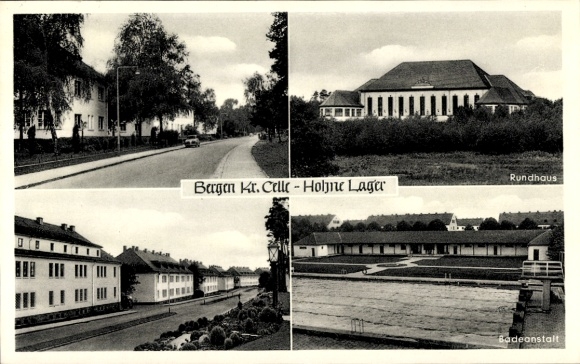 Ak Bergen in der Lüneburger Heide, NATO-Truppenübungsplatz, Badeanstalt, Rundhaus