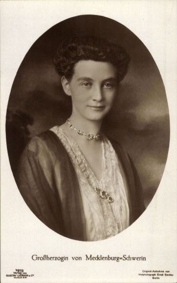 passe-partout Ak Groothertogin Alexandra van Mecklenburg Schwerin, portret