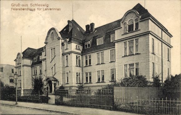 Ak Schleswig an der Schlei, nawerkhuis voor leraren, ingang