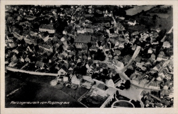 Postcard Herzogenaurach in Middle Franconia, aerial photograph