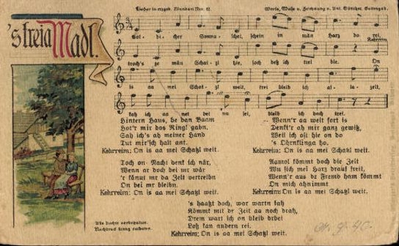 30 song cards, Anton Günther