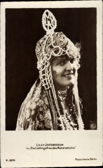 Postcard Actress Lilly Jacobsson, Portrait, The Maharajah's Favorite Wife