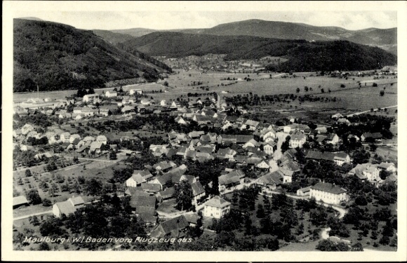 Ak Maulburg im Wiesental Südschwarzwald, Fliegeraufnahme