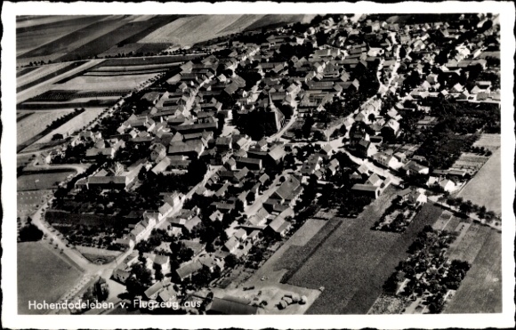 Postcard Hohendodeleben Wanzleben Börde in Saxony Anhalt, aerial photograph