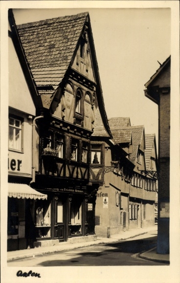 Photo Postcard Aalen in the Ostalbkreis Württemberg, street, shops