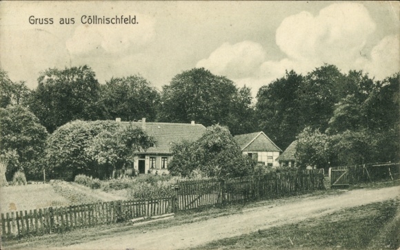 Postcard Köllnischfeld Cöllnischfeld Springe am Deister, house view, rural surroundings, fence, street...