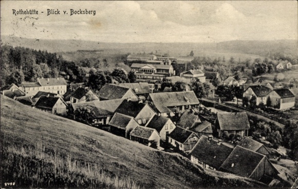 Postcard Rothehütte Königshof Königshütte Elbingerode Oberharz am Brocken, view from Bocksberg
