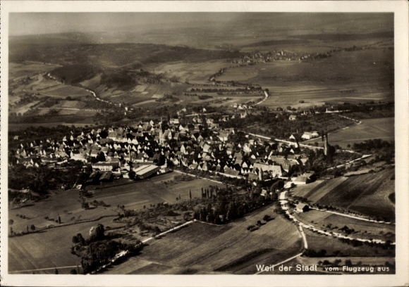 Ak Weil der Stadt in Württemberg, Fliegeraufnahme