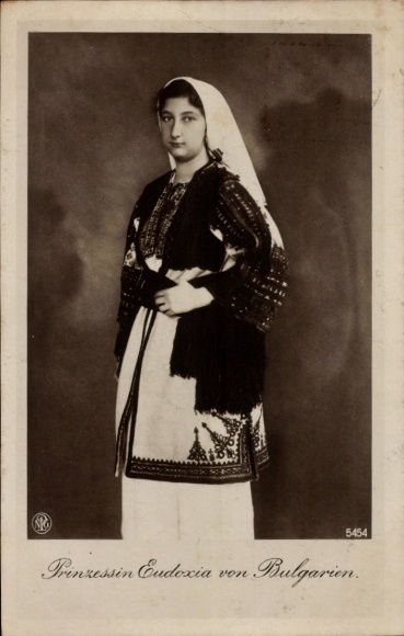 Ak Prinzessin Eudoxia von Bulgarien, Volkstracht, NPG 5454