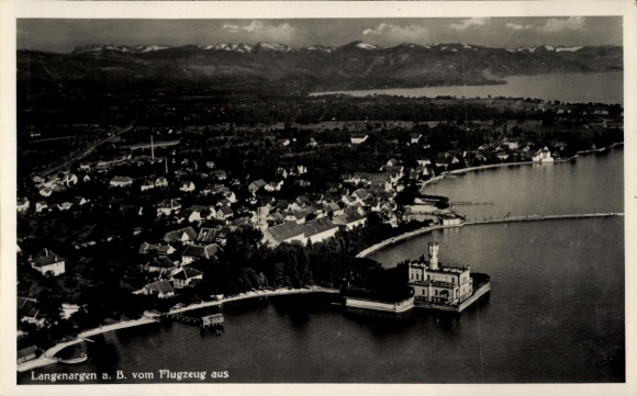 Ak Langenargen am Bodensee, Fliegeraufnahme