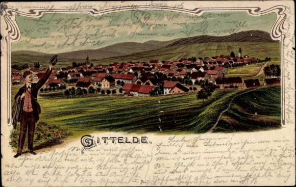 Litho Gittelde Bad Grund im Harz, Panorama