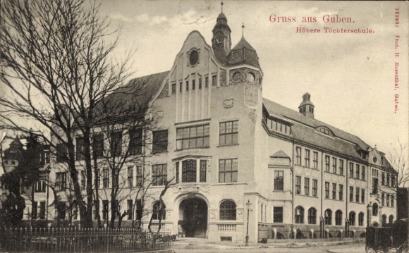 Ak Guben in Neder-Lausitz, Hogere Meisjesschool