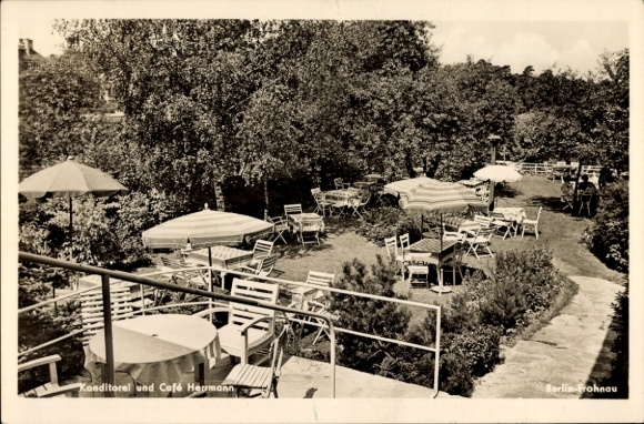 Postcard Berlin Reinickendorf Frohnau, Pastry Shop and Café Herrmann, Zeltinger Platz 1