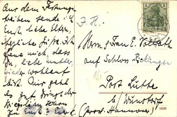 Postcard Schloß Ricklingen Garbsen in Lower Saxony, Duke Albrecht monument, castle, inn