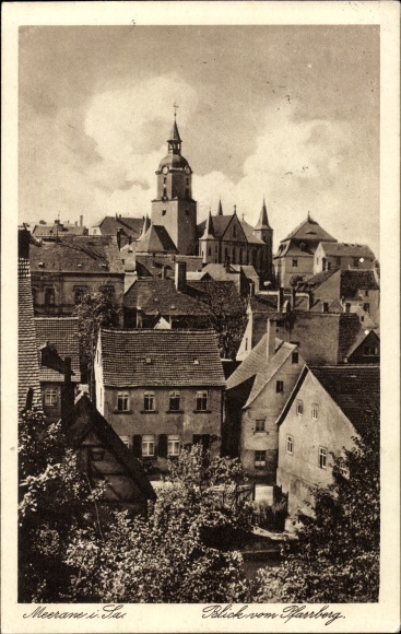 Ak Meerane in Sachsen, Blick vom Pfarrberg, Kirche
