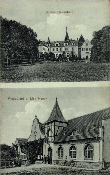 Postcard Liebenberg Löwenberger Land in der Mark, castle, restaurant by Max Henck
