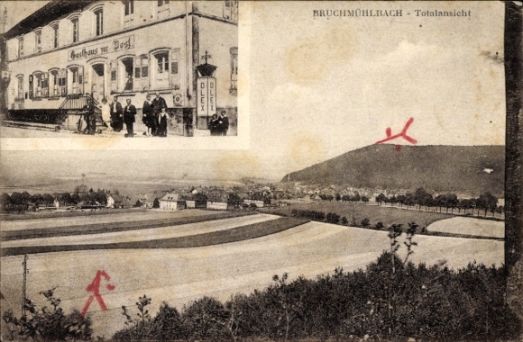 Ak Bruchmühlbach in der Pfalz, algemeen uitzicht, Gasthaus zur Post
