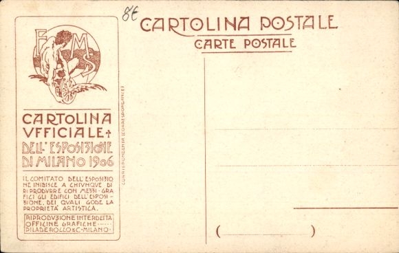 Postcard Milano Milan Lombardia, World Exhibition 1906, Bulgaria