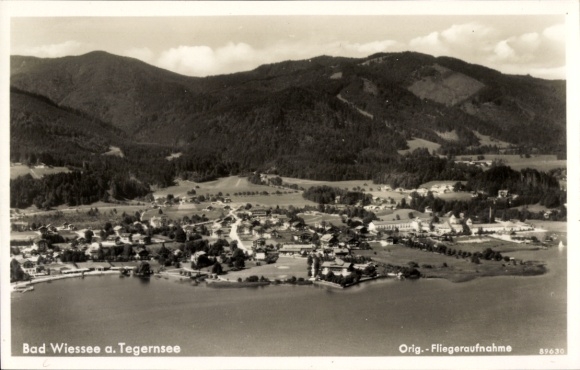 Postcard Bad Wiessee in Upper Bavaria, aerial photograph