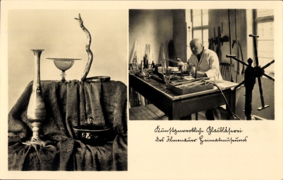 Ak Ilmenau in Thüringen, Heimatmuseum, Glasbläserei, Glasbläser