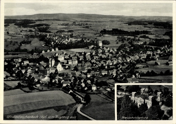 Ak Windischeschenbach in der Oberpfalz, Fliegeraufnahme, Kreisschulungsburg