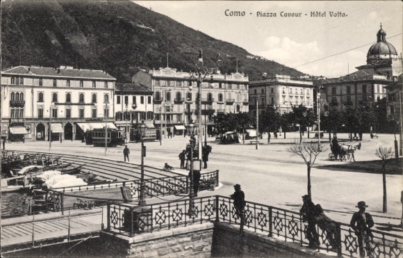 Ak Como Lombardia, Piazza Cavour, Hotel Volta