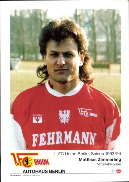 Autogrammkarte Fußballspieler Matthias Zimmerling, 1. FC Union Berlin, Portrait