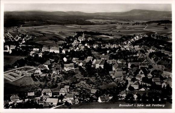 Postcard Bonndorf in the Black Forest, aerial photograph