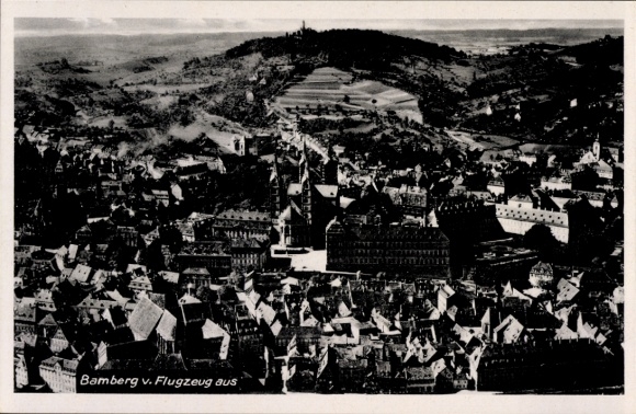 Postcard Bamberg in Upper Franconia, aerial photograph