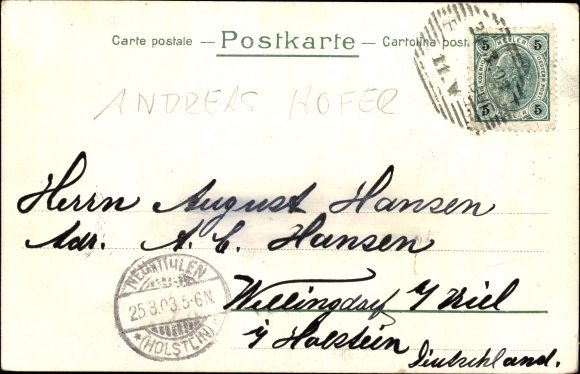 Postcard Tiroler Schützenkompagnie, chapel