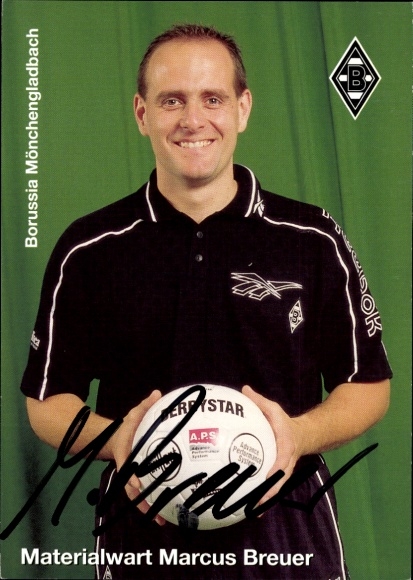 Autogrammkarte Materialwart Marcus Breuer, Borussia Mönchengladbach, Autogramm