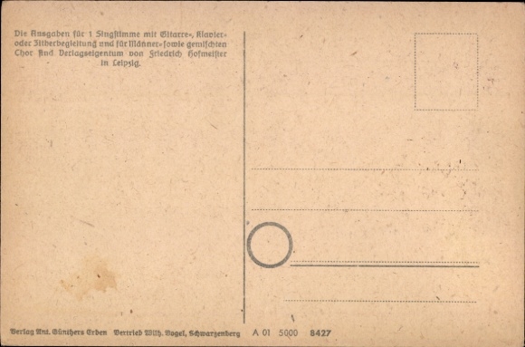 Artist Song Postcard Günther, Anton, Gottesgab, My Father's House, Dialect No. 18