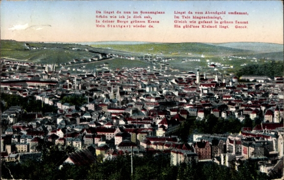 Postcard Stuttgart in Württemberg, general view