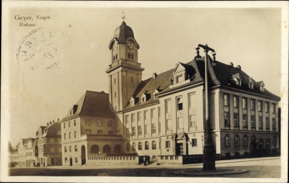 Ak Geyer im Erzgebirge Sachsen, Rathaus