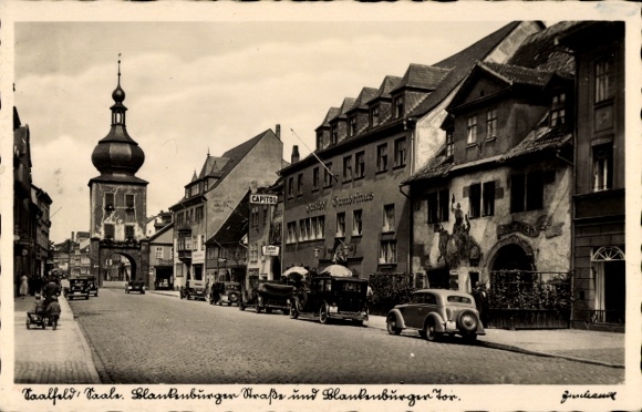 Postcard Blankenburg am Harz, CAPITOL, Blankenburger Straße, Blankenburger Tor, architecture, cars