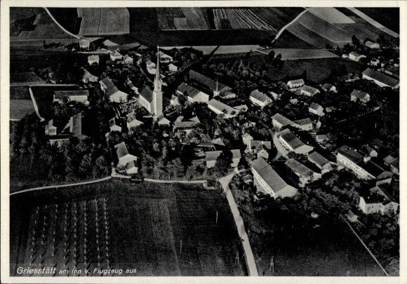 Postcard Griesstätt in Upper Bavaria, aerial photograph