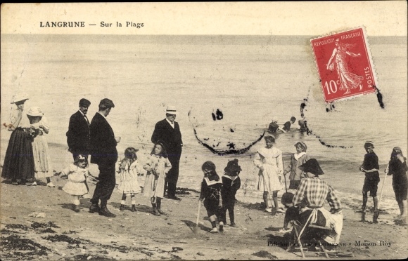 Ak Langrune Calvados, Sur la Plage